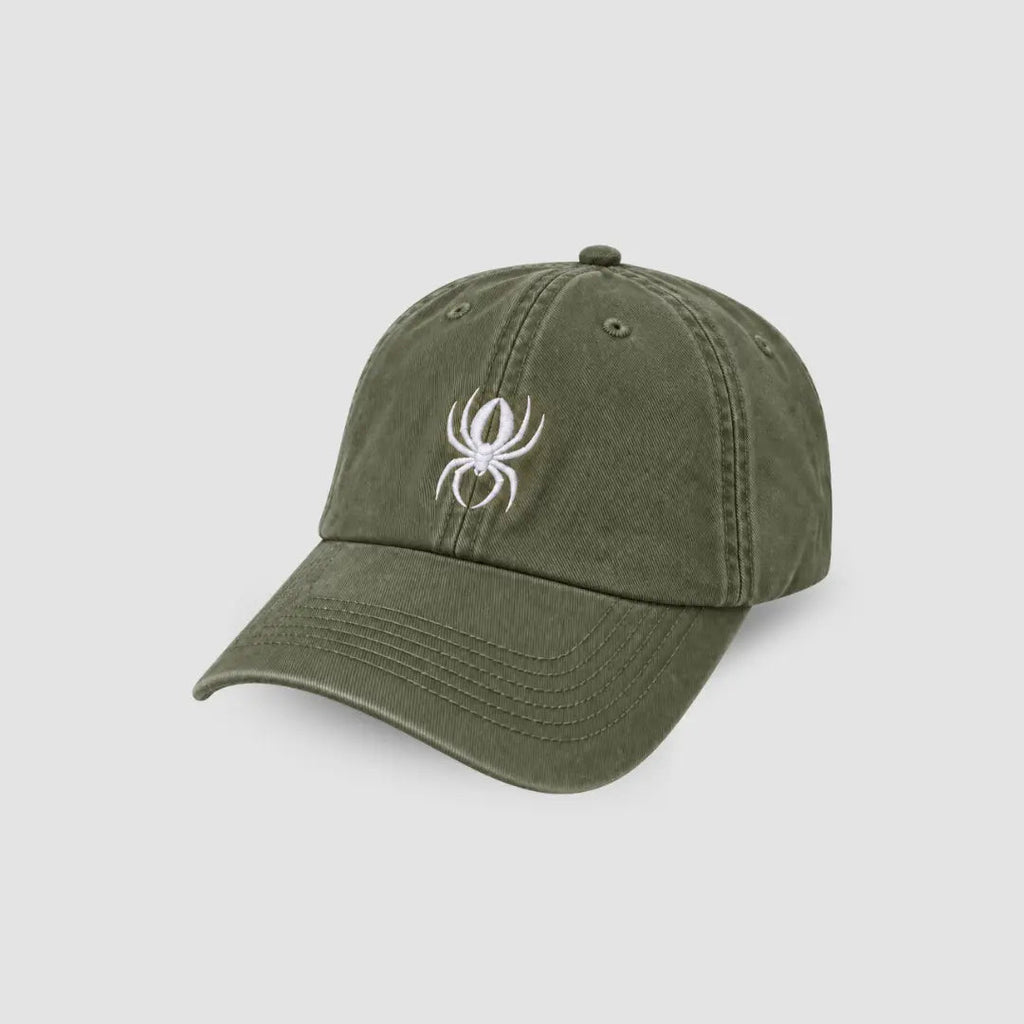 Redback Classic Dad Cap in olive with a white embroidered spider logo on the front.